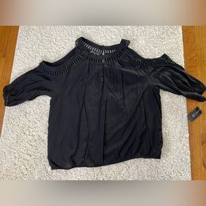 Women’s XL International Concepts Black Lace Top NWT